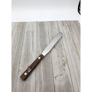 Vintage Universal Stainless Steel Spatula Cake Icing Wood Handle 9"